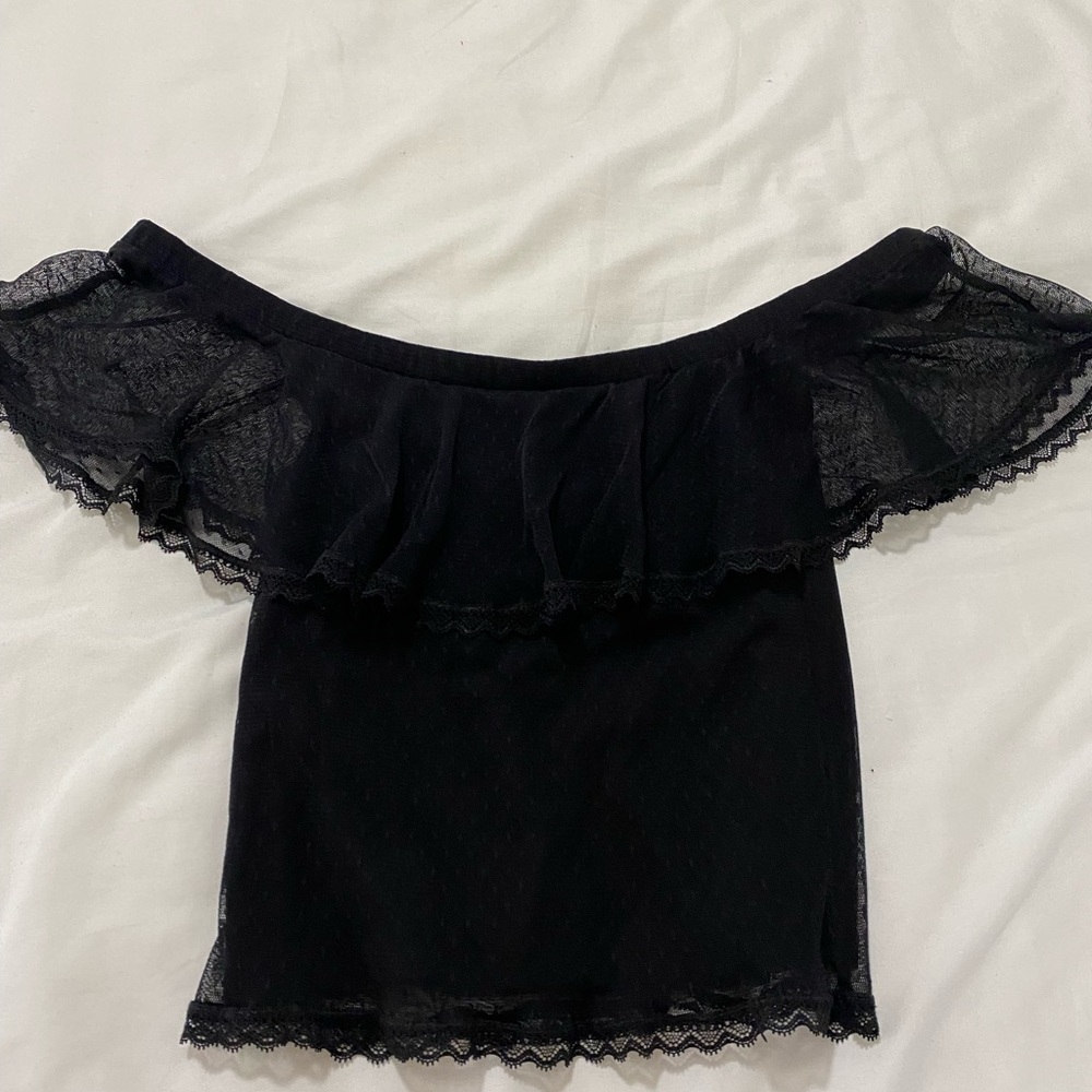 Off the Shoulder Mesh Top